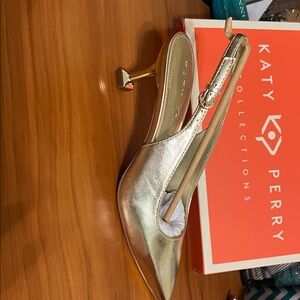Katy Perry Collections Metallic Gold Slingback Heels
